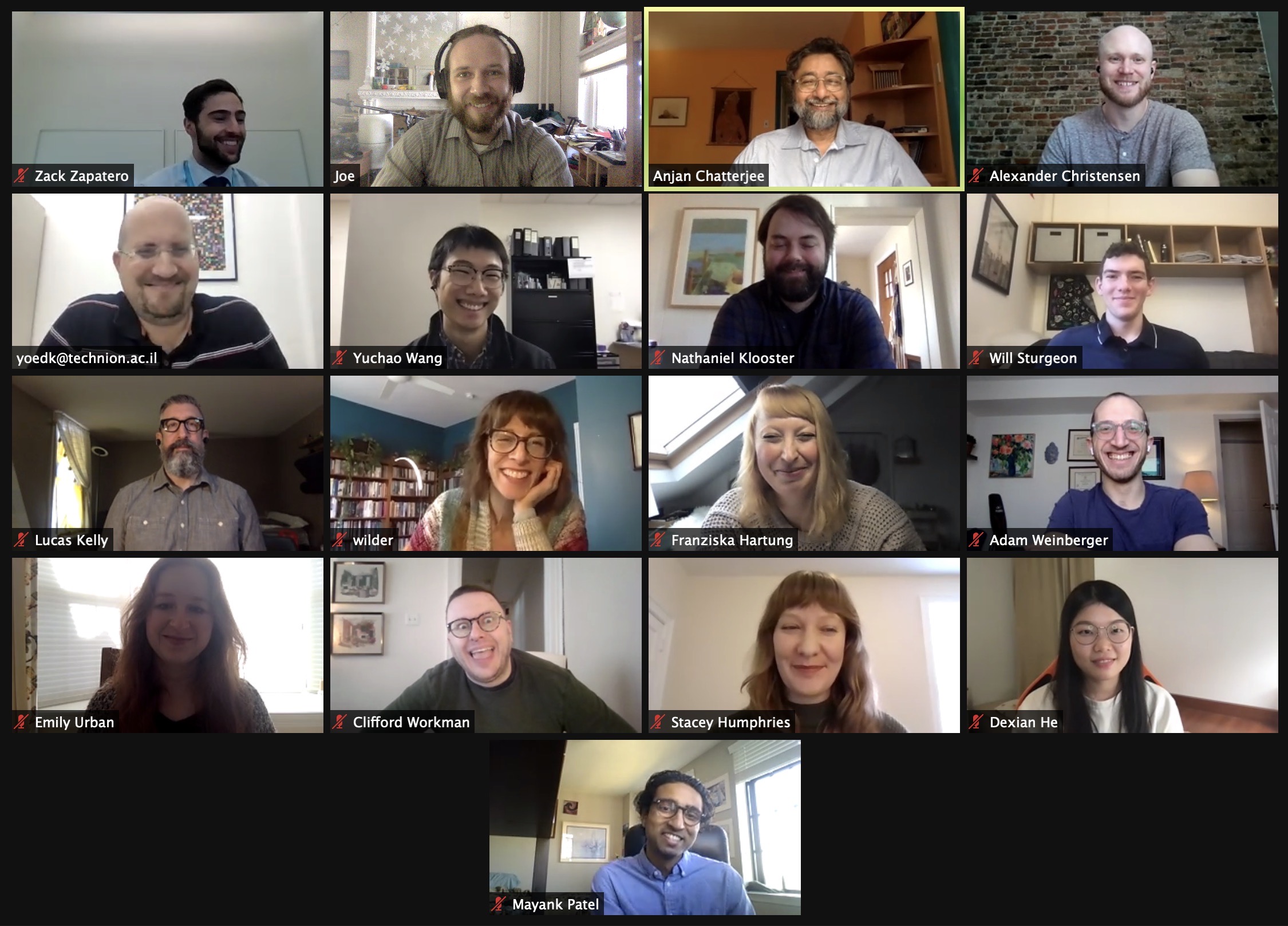 Group photo of ChatLab taken during Zoom meeting